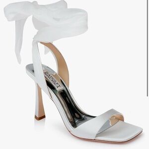 Badgley Mischka Primrose White Satin Heels